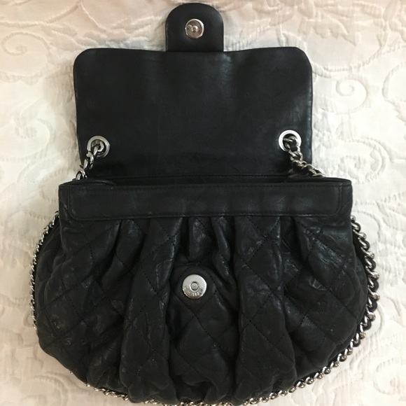 Chanel Flap Medium Chain Around Black Silver Chain - Picture 6 of 8