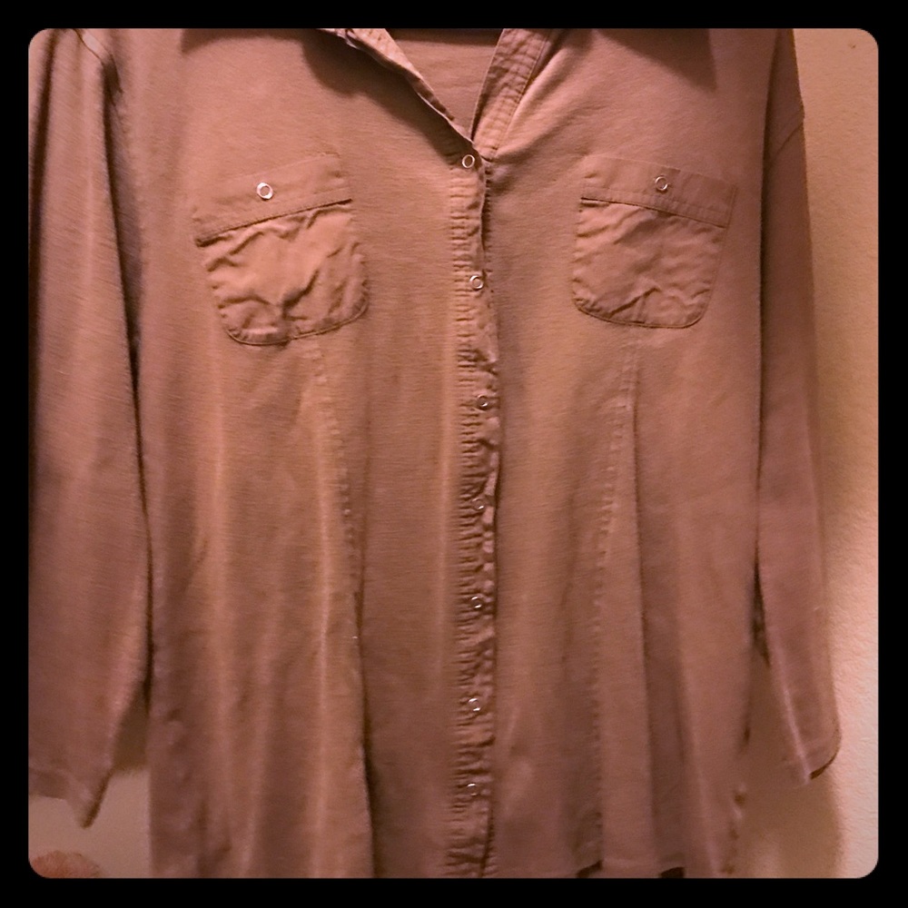 Light Brown 3/4 sleeve top