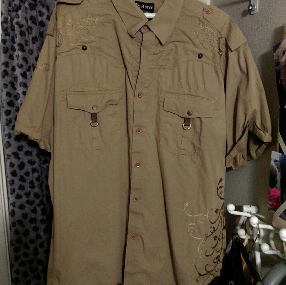 Mens 3xl En4orce button up