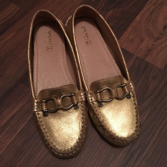 Sperry Shoes - Gold sperry loafers NWOT