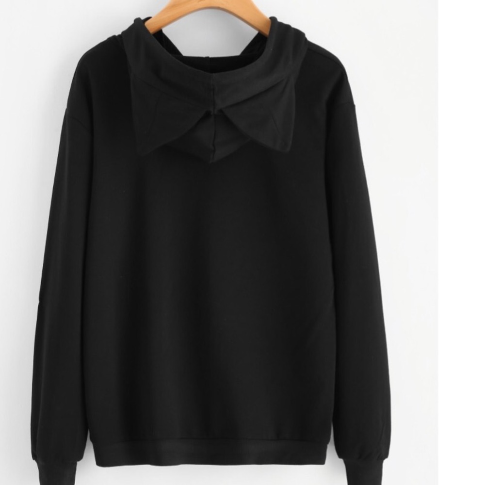 New| BLACK “I’M A CAT” HOODIE SWEATSHIRT - Picture 3 of 4