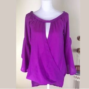 Cross Over Bell Sleeve Top