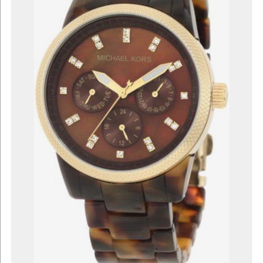 michael kors watch gold and tortoise - Picture 1 of 6