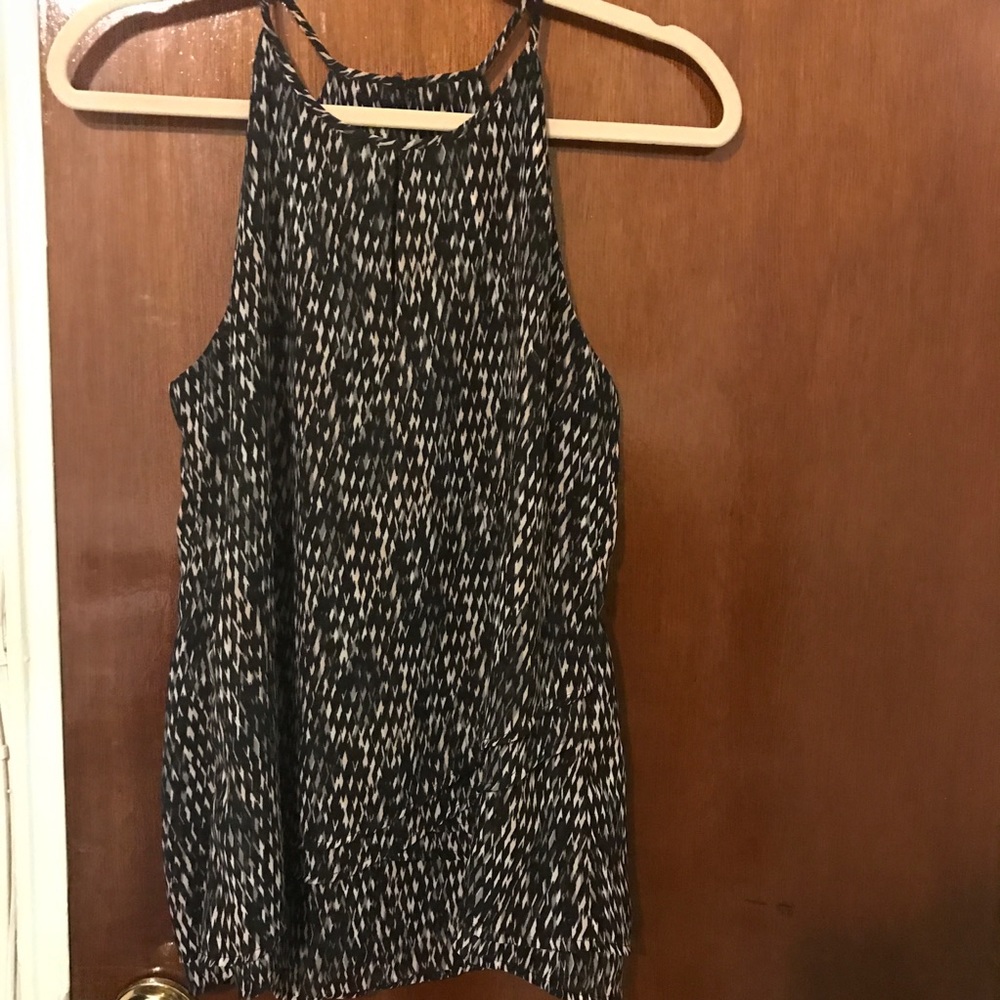 Black and white patterned tank top