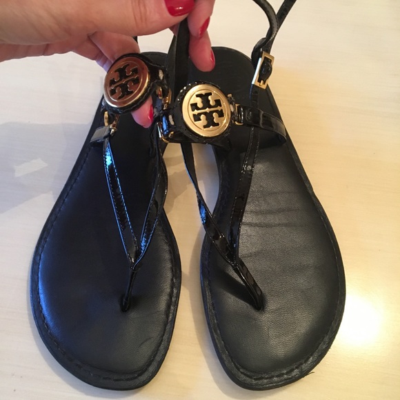 Tory Burch Shoes - Tory Burch Black Patent Leather Ali Sandals