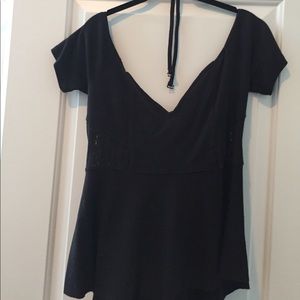 Free People Black Sweetheart Top