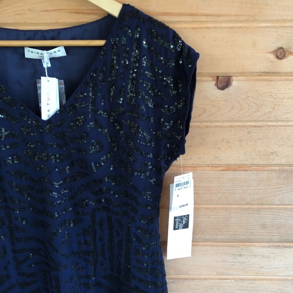Trina Turk Navy Sequin Dress NWT - Picture 4 of 7