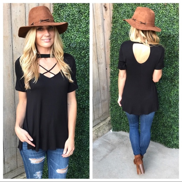 Cross Front Choker Tunic - Picture 2 of 5