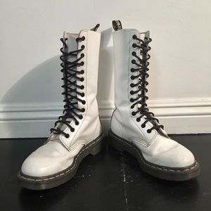 Worn in white doc Marten 14 eye boots