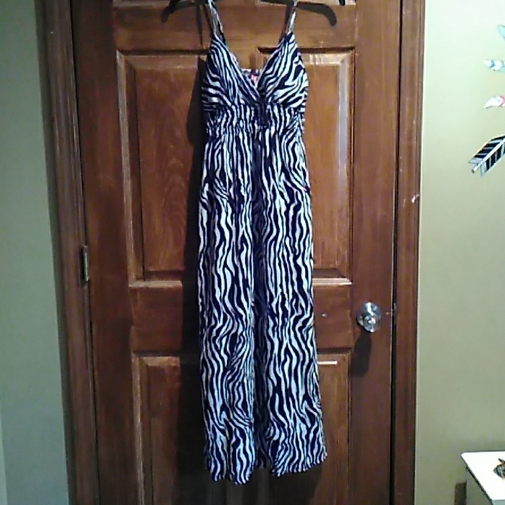 Zebra print spaghetti strapped dress