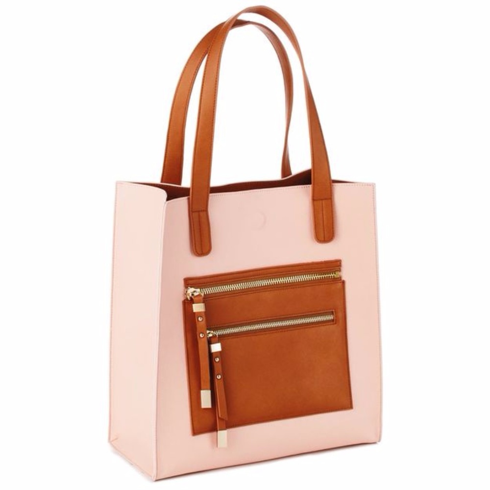 Colorblock Tote in Blush