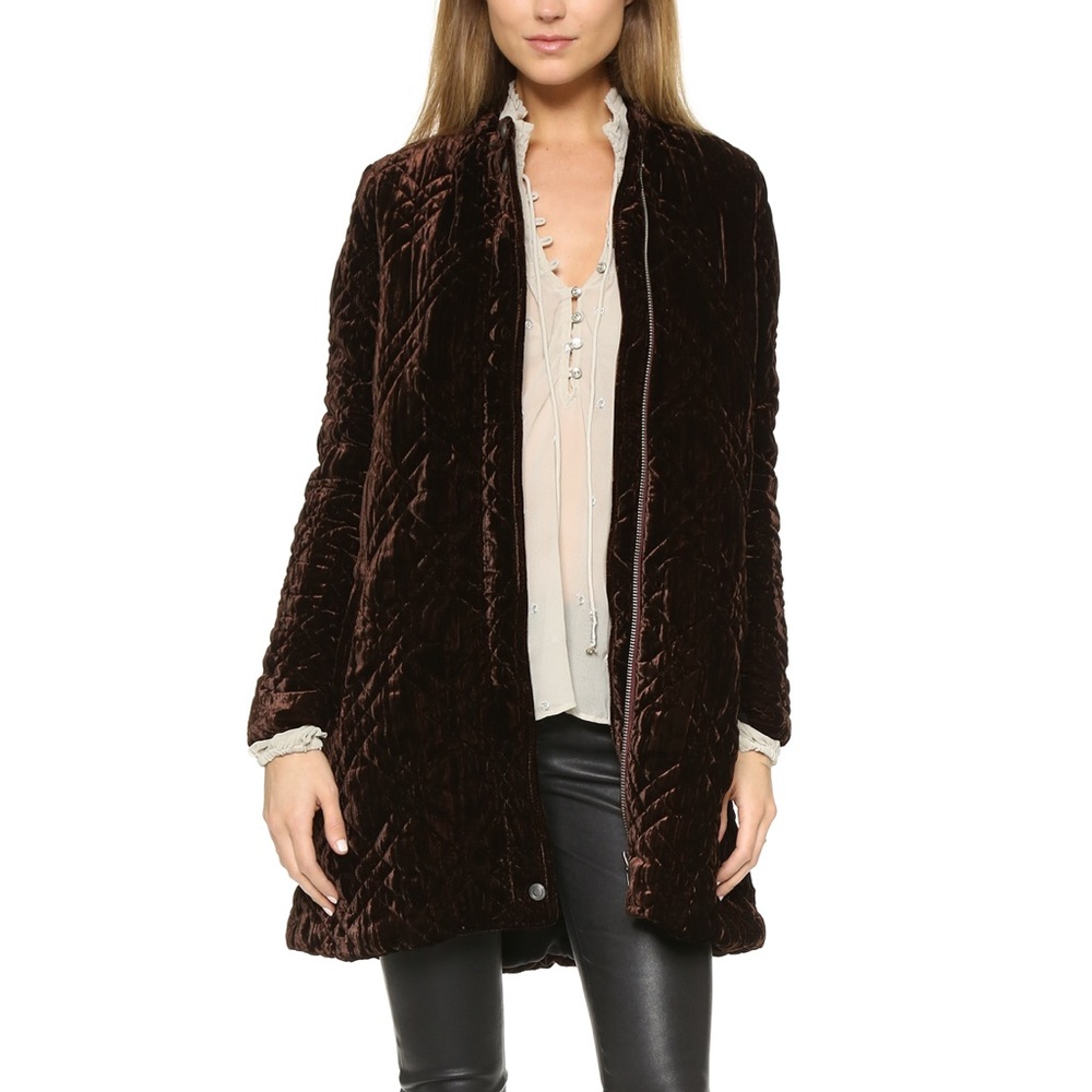 Free People Velvet Quilted Coat size S ($268)