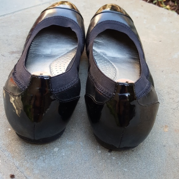 black patent cap toe ballet flats slides - Picture 4 of 4