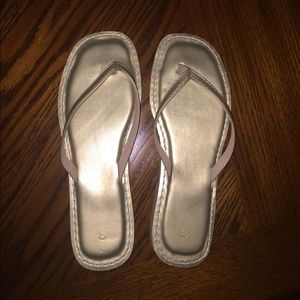 Gold Kino flip flops