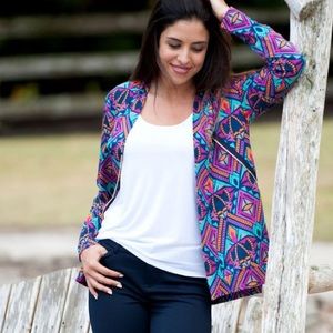 *BLOWOUT PRICE* zip jersey cardigan - prism print