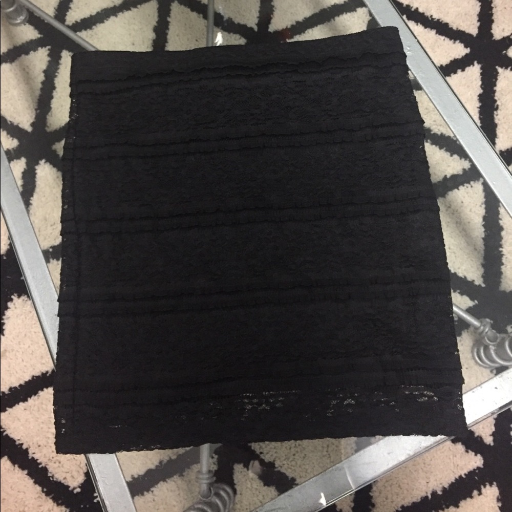 Black lace pencil skirt
