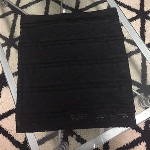 Black lace pencil skirt