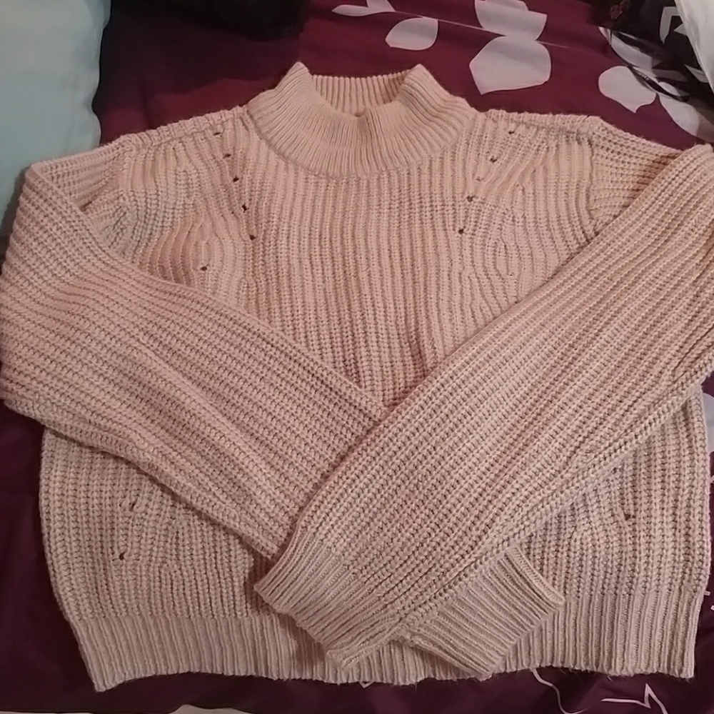 Crop turtle neck sweater
