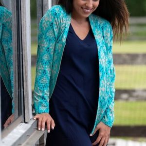 *BLOWOUT PRICE* zip jersey cardigan - jewel print