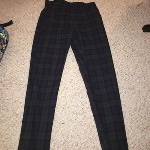 Plaid pants that are straight leg