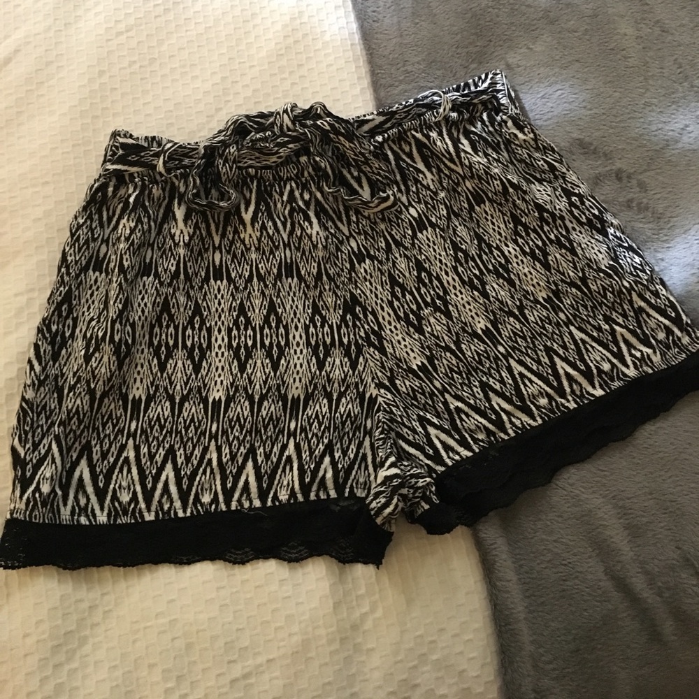 Cotton Tribal Shorts with Lace Detail