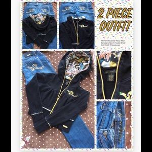 ROCAWEAR 2 Piece Outfit  Jeans (7) & Hoodie (S)