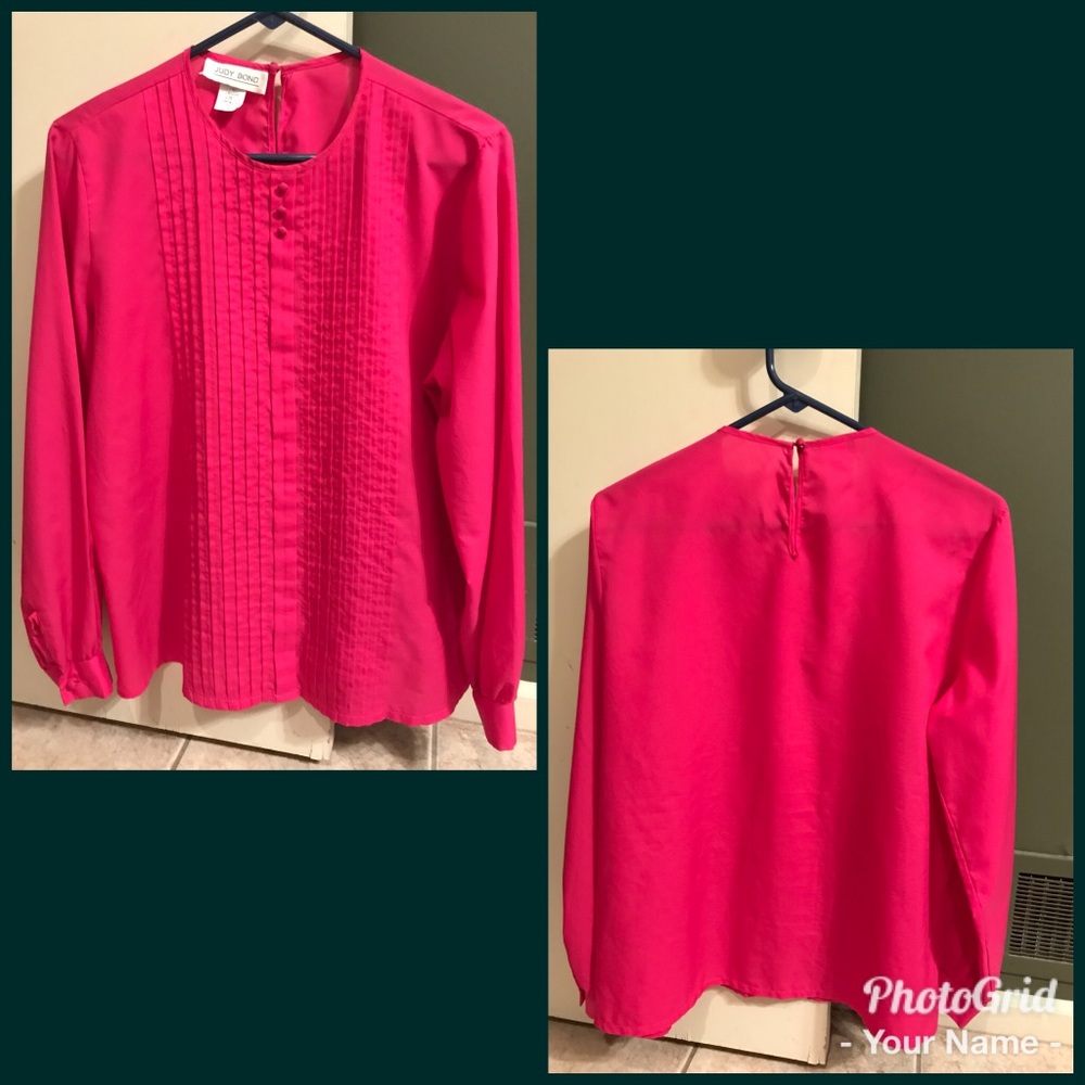 Vintage fuchsia blouse!…pleating detail…gorgeous shape