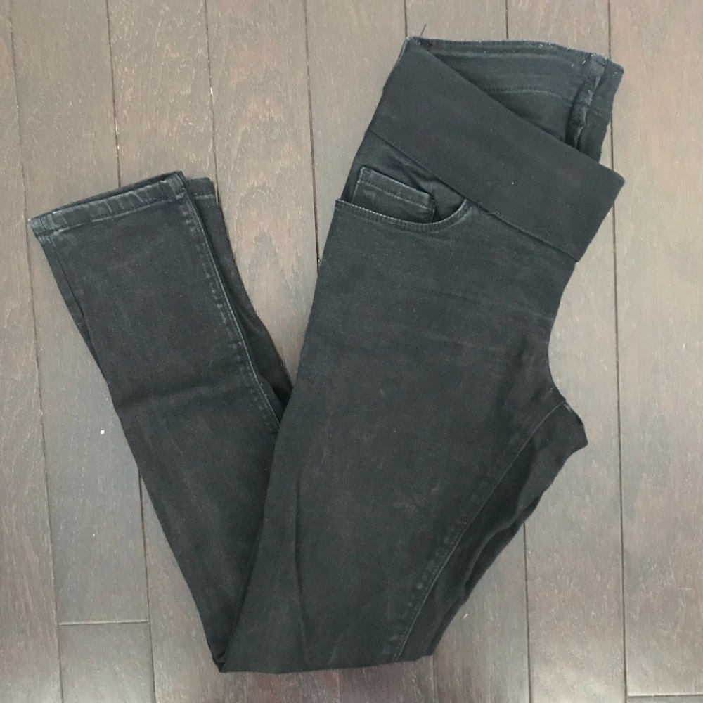 ASOS Petite Maternity Demi Panel Black Skinny Jean