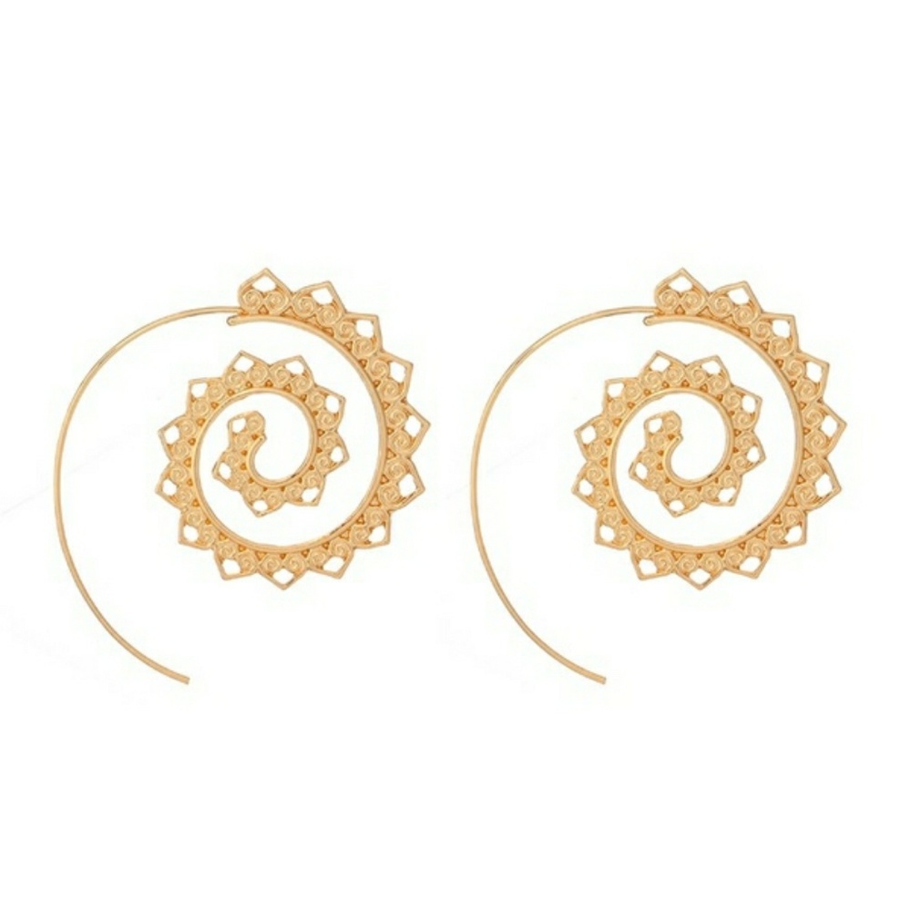 Vintage Gold Plated Alloy Earrings - Picture 2 of 3