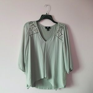 IZ Byer Light Green Flowy Top