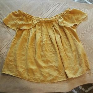 Mustard Off the Shoulder Top