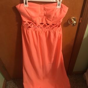 Coral maxi dress