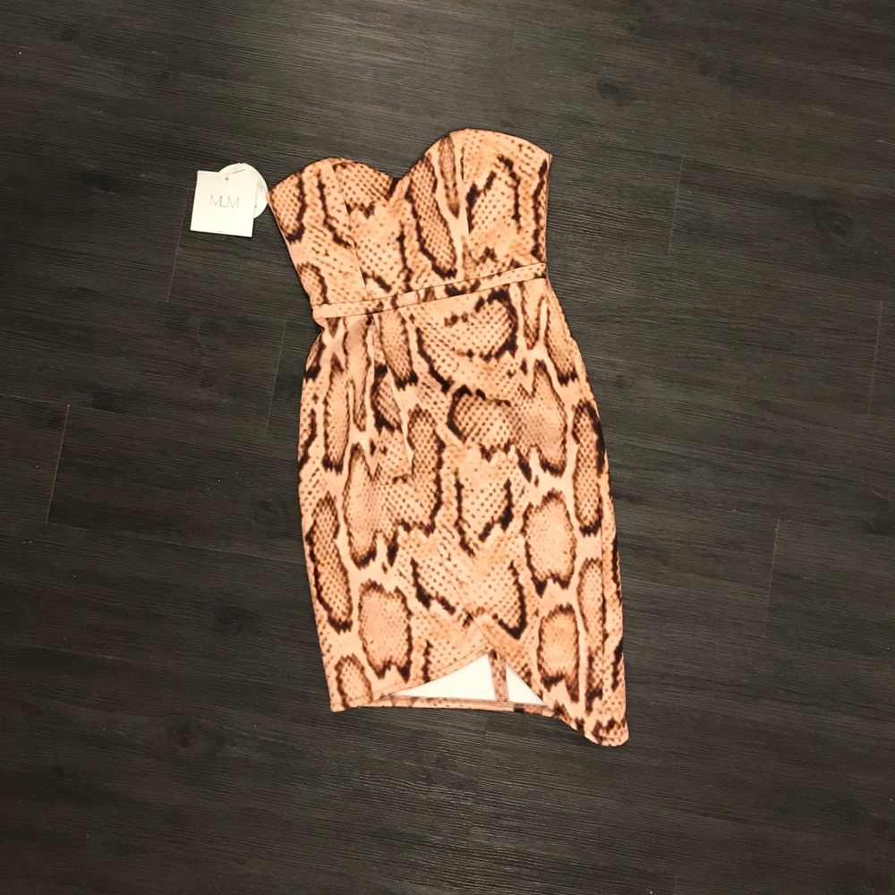 Strapless Snake Print Dress by MLM