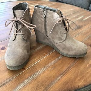 Merona from Target suede wedge booties