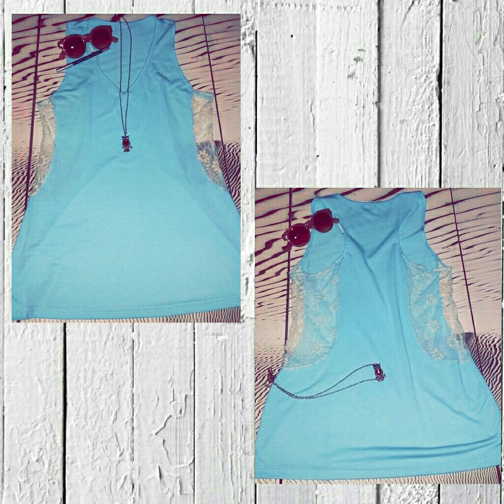 👽SALE Teal Top 🍹 (w/lace)