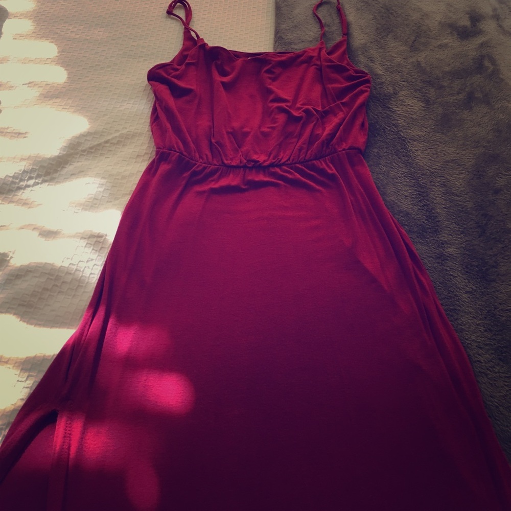 Magenta Cotton Maxi with Slit!