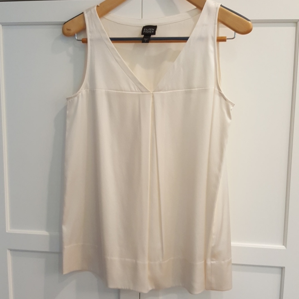 Cream silk Eileen Fisher tank