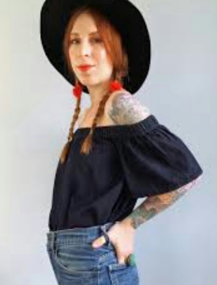 Lilya Off Shoulder Denim Top Med BNWT