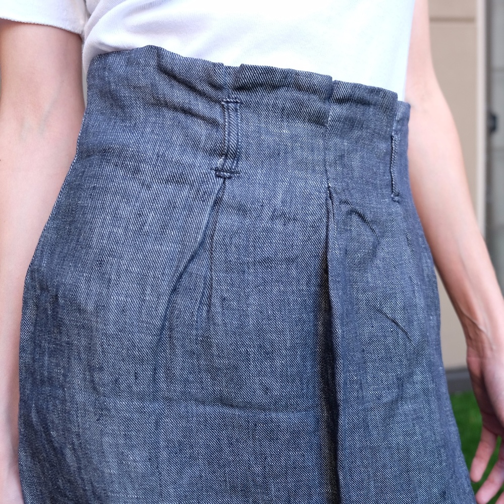 Vintage Y2K Blue Chambray Denim High Waist Mini Skirt Matching Tie Belt Small - Picture 16 of 16