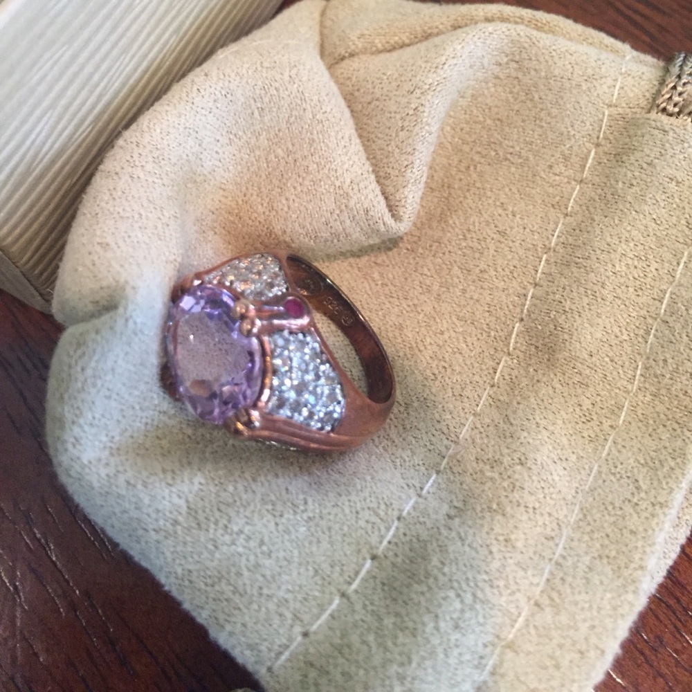 Bolivian Amethyst, Mozambique Ruby, White Topaz