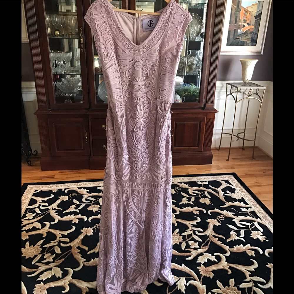 JSCollection Evening Gown sz 16 Suede rose nwt