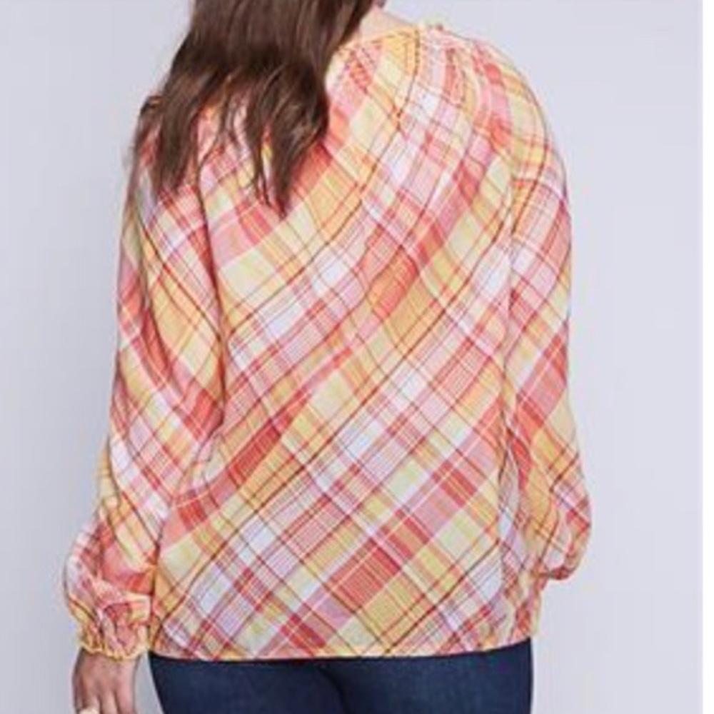 NWOT Lane Bryant Sheer Peasant Blouse 22/24 - Picture 2 of 3