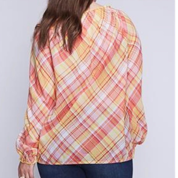 NWOT Lane Bryant Sheer Peasant Blouse 22/24 - Picture 2 of 3