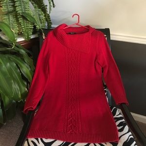 Red sweater dress