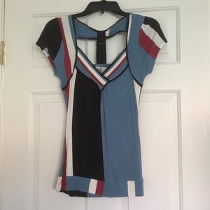 American Rag V-neck top with cutout back