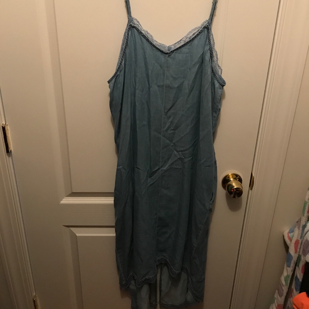 Rachel Roy soft denim spaghetti strap dress