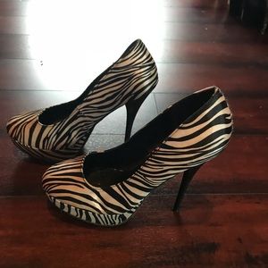Charlotte Russe High Heels, size 8, Zebra Print