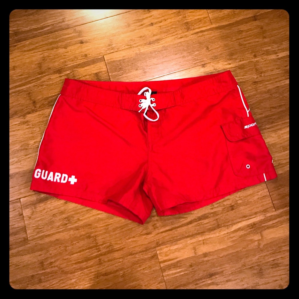 Sport it Red Lifeguard shorts sz L