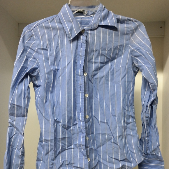 J. Crew Tops - FINAL SALE J. Crew Blue White Striped Button Down
