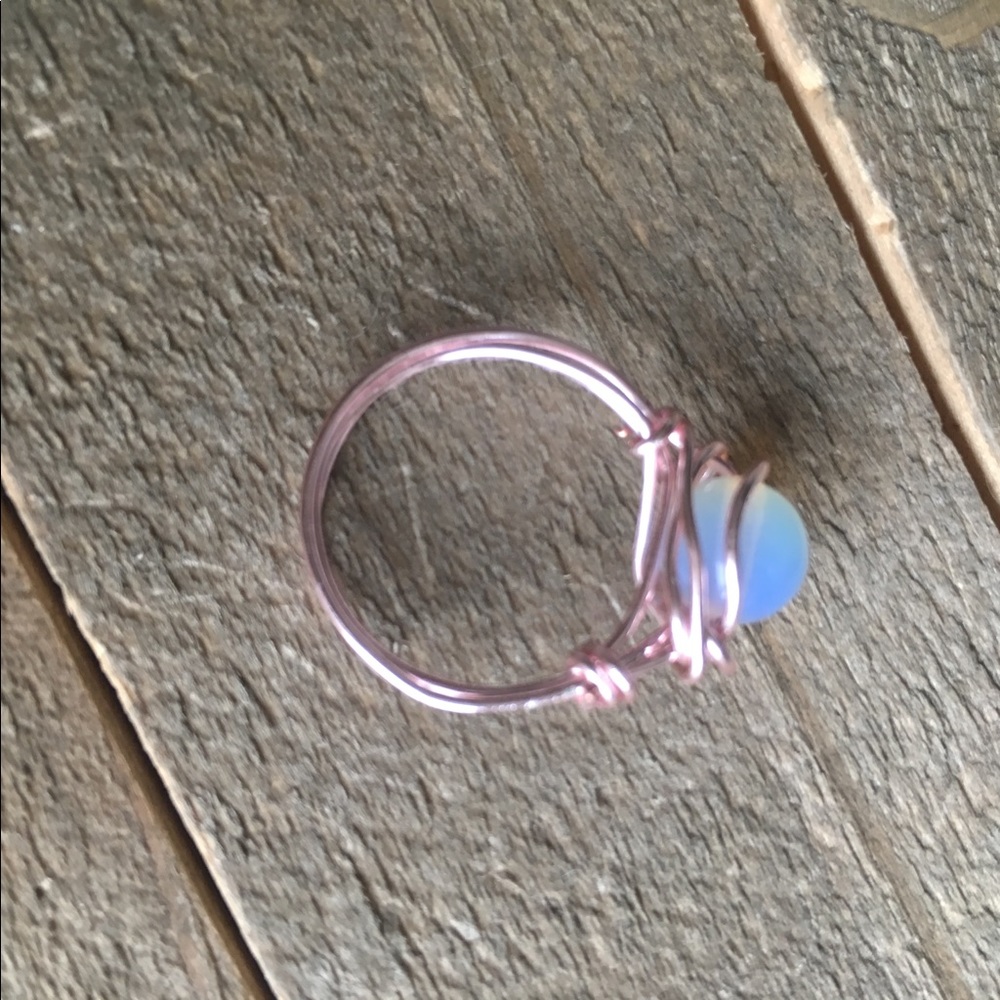 Genuine Opalite Wire Wrapped Ring - Picture 3 of 7